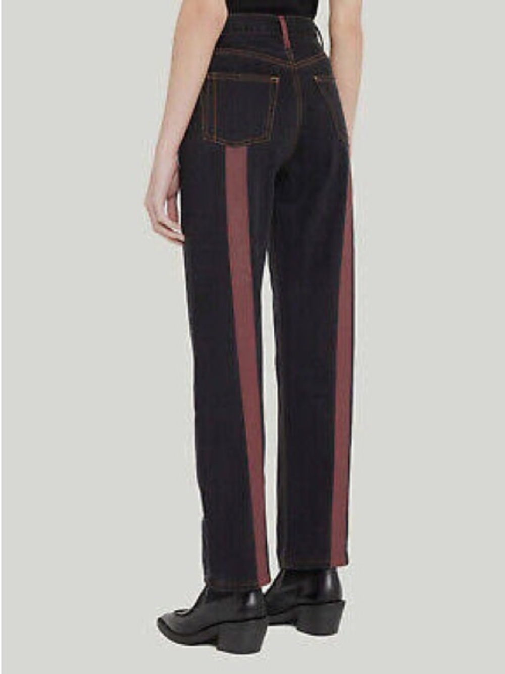 Still Here Black Denim jeans with red stripe 29
